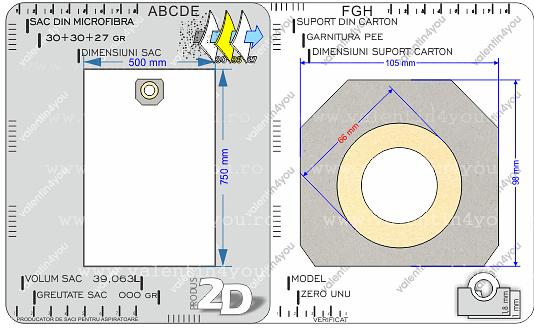 Detalii Sac pentru aspirator - Model 148b