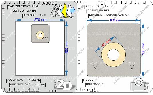 Detalii Sac pentru aspirator - Model 16b