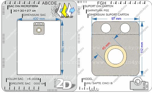 Detalii Sac pentru aspirator - Model 175b