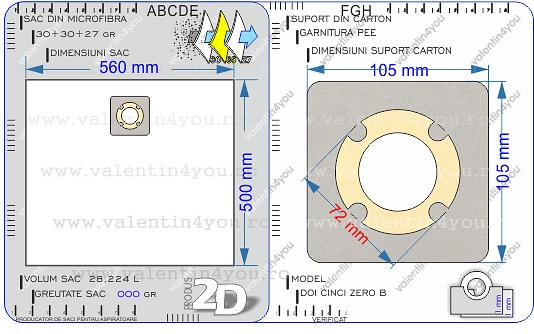 Detalii Sac pentru aspirator - Model 250b