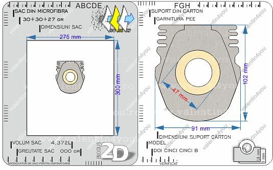 Detalii Sac pentru aspirator - Model 255b