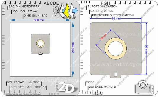 Detalii Sac pentru aspirator - Model 264b