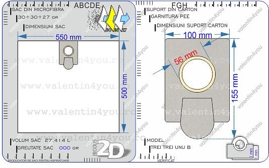 Detalii Sac pentru aspirator - Model 331b