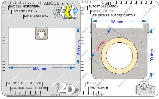 Detalii Sac pentru aspirator - Model 39b