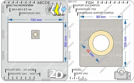 Detalii Sac pentru aspirator - Model 482b