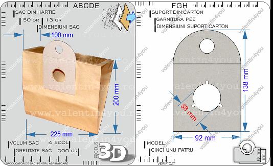 Detalii Sac pentru aspirator - Model 514