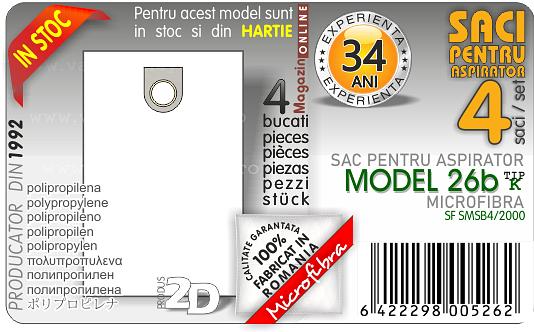 Sac pentru aspirator - Model 26b