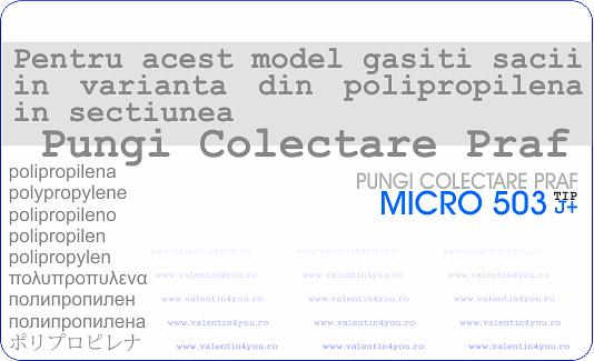 Sac pentru aspirator - Model 503